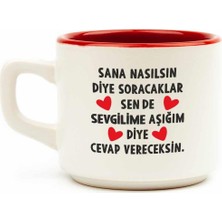 Aesco Palto Tasarım Sevgilime Aşığım Diye Cevap Vereceksin Beyaz Venüs Kupa - Hediye Seramik Kupa