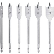 Aesco Orret Home 6'lı Yaprak Matkap Ucu Seti – Ahşap Delme Uçları, Geniş Ağızlı Punch Seti, Yüksek Karbon Çelik, Sert Ahşap ve Yumuşak Ağaçlar Için, Dayanıklı Delici Uç Takımı