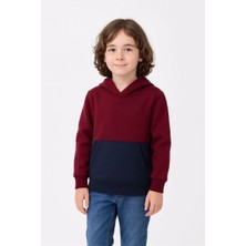 Fantastik Store Erkek Çocuk Kapüşonlu Kanguru Cepli Parçalı Sweatshirt - Renkli