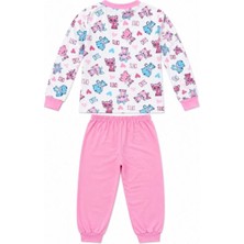 Fantastik Store Kız Çocuk Premium Penye Kedi Desenli Uzun Kollu Pijama Takımı 2-11 Yaş - Pembe