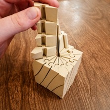 Ulu Pazarlama 3D Baskı Twisting Küp - Mekanik Dönen Bulmaca Küpü-Bej