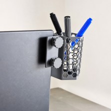 Ulu Pazarlama 3D Baskı Monitor Kalemlik - Petek Desenli Laptop Kenar Altıgen Kalemlik-Gri