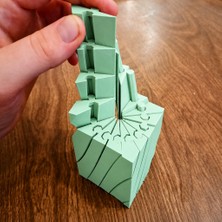 Ulu Pazarlama 3D Baskı Twisting Küp - Mekanik Dönen Bulmaca Küpü-Mint