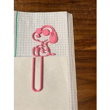 Cotton Soft 3D Baskı Gözlüklü Sevimli Köpek Figürlü Kitap Ayracı 4lü - - Pembe