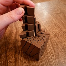 Ulu Pazarlama 3D Baskı Twisting Küp - Mekanik Dönen Bulmaca Küpü-Kahverengi