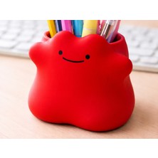 Cotton Soft 3D Baskı Gülen Bulut Kalemlik - Masaüstü Organizer - Kırmızı
