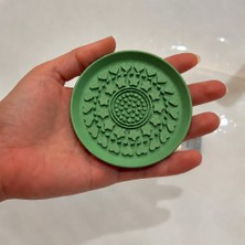 Cotton Soft 3D Baskı Makyaj Fırçası Temizleme Pedi - Desenli Aparat-Yeşil