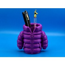 Ulu Pazarlama 3D Baskı Şişme Mont Kalemlik - Masaüstü Organizer-Mor