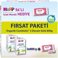 Akıllı Bayi 2 Organik Combiotic Bebek Sütü 800 gr X2 Islak Mendil Hediyeli