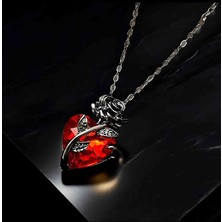 Kiraz Çiçeği Jewelry Kore Tarzı Gotik Kalpli Kolye