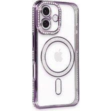Akıllı Bayi Apple Iphone 16 Kılıf Joke Simli Magneticsafe Kılıf - Derin Mor