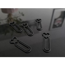 Bezos 3D Baskı Kalp Figürlü Ataç - 10LU Set - Siyah