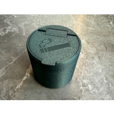 3D Baskı Kapaklı Küllük Menteşeli Rüzgar ve Koku Önleyici Dekoratif Sigara Küllüğü 11 cm