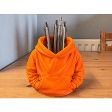 Belirtilmemiş 3D Baskı Kapüşonlu Sweatshirt Kalemlik - Masaüstü Organizer-Turuncu