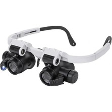 Akıllı Bayi 2 LED Işıklı Pilli Büyüteçli Gözlük