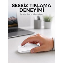 Şarjlı Wireless Mouse Bluetooth Çift Modlu Sessiz Yüksek Hassasiyetli Fare - Lisinya