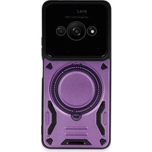 Xiaomi Poco C61 Kılıf Joy Lens Standlı Kapak - Mor