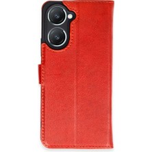 Dorasan Vivo Y18 Kılıf Trend S Plus Kapaklı Kılıf - Kırmızı