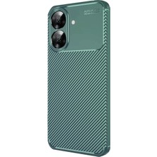 Realme Note 60 Kılıf Auto Focus Karbon Kapak - Koyu Yeşil