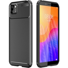 Huawei Y5P Kılıf Auto Focus Karbon Kapak - Siyah