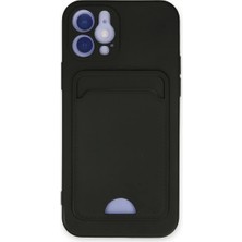 Apple iPhone 12 Kılıf Kelvin Kartvizitli Silikon - Siyah