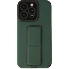 Apple iPhone 14 Pro Kılıf Mega Standlı Silikon - Yeşil