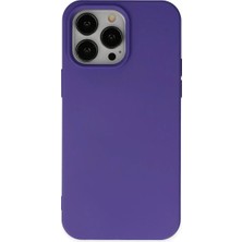 Trend Kapında Apple iPhone 14 Pro Kılıf Nano Içi Kadife Silikon - Mor