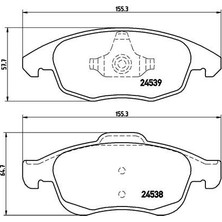 Brembo Dpmix-Hb Ön Fren Balatasi Peugeot Partner 08-11 P5008 09-17 Citroen Berlingo 08- C4 Picasso 06-15 Ds4 11-18 D S5 15-18 283MM