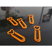 Bezos 3D Baskı Kalp Figürlü Ataç - 10LU Set - Turuncu