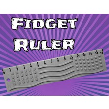 Bezos 3D Baskı Dokunsal Fidget Cetveli - Kabartmalı Stres ve Odaklanma Oyuncağı - Gri