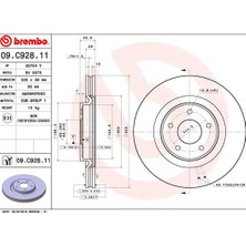 Brembo Dpmix-Hb Ön Fren Diski Hava Kanalli Nissan X-Trail 1.6l R9M Dci T32 Dizel 14- / Renault Koleos Ii 16- 320 Çap x 5 Bijon - Adet Disk Idır