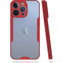 Cotton Soft Apple iPhone 14 Pro Kılıf Platin Silikon - Kırmızı