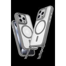 Apple iPhone 15 Pro Max Kılıf Enka Magsafe Silikon Kılıf - Titan Gri