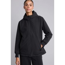 DeFacto Regular Fit Rüzgar Geçirmez Su İtici Kapüşonlu Fermuarlı Cepli Polar Astarlı Mont H0672AX26WN