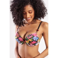 TKÇ Golshan Garden Heavy Push Up Bra, Siyah Konforlu ve Şık Sütyen