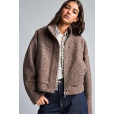 DeFacto Regular Fit Gömlek Yaka Dokulu Kısa Kaşe Kaban H3954AX26WN