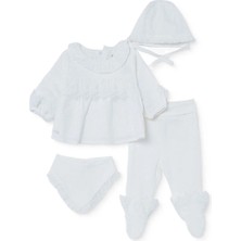 Bebetto Kız Bebek 5li Hastane Çıkışı Çıtçıtlı Bebe Yaka Long Sleeve Patikli