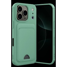 Cotton Soft Apple iPhone 17 Pro Kelvin Kartvizitli Silikon - Açık Yeşil