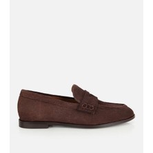 Hotiç 01AYH329500A480 KADIN Süet Deri Kahverengi Yumuşak Dokulu Klasik Loafer