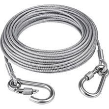 Cotton Soft SN-38108 10 Metre Çelik Köpek Bağlama Halatı Kilitli Karabina Pvc Kaplamalı