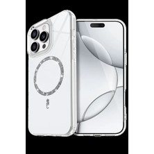Apple iPhone 14 Pro Max Live Diamond Magsafe Kapak - Şeffaf