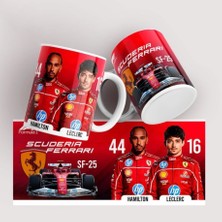 Aion Casa Aıon Casa Ferrari F1 Hamilton & Leclerc Temalı Kupa Bardak 325 ml – Formula 1 Tasarım Kupa