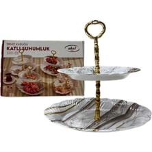 Benekli Katlı Melamin Sunumluk