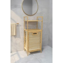 Digithome Bambu Eco-Lıte Basıc Kirli Sepetli 2 Raflı Banyo Düzenleyici Çamaşır Sepeti DB-0031