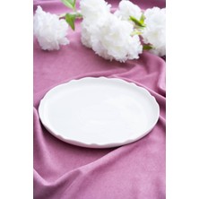 Acar Nirvana Yuvarlak Sunum Tabak - 22 cm - Beyaz