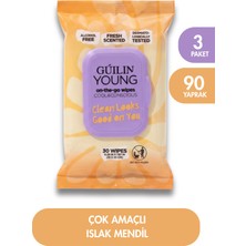 Guilin Young Young Seyahat Tipi Cilt Temizleme Mendili 30'lu x 3 Paket | Ferah Kokulu | Alkolsüz | Dermatolojik Olarak Test Edilmiştir
