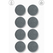 Siliconly 8 Adet Silikon Bardak Altlığı, Bardak ALTLIĞI,%100 Silikon Bardak Altlığı Gri