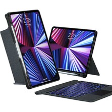 iPad Pro 11 2021 (3.Nesil) Fuchsia Mag Touch Klavyeli Standlı Kılıf