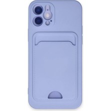 Apple iPhone 12 Kılıf Kelvin Kartvizitli Silikon - Lila