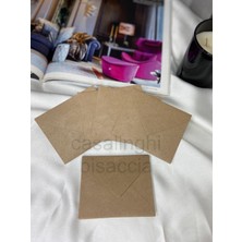 1001 Kraft Küçük Mesaj Zarfı 7x9 cm Zarf Doğal Kahverengi Mini Tebrik Kartı ve Teşekkür Notu Zarf